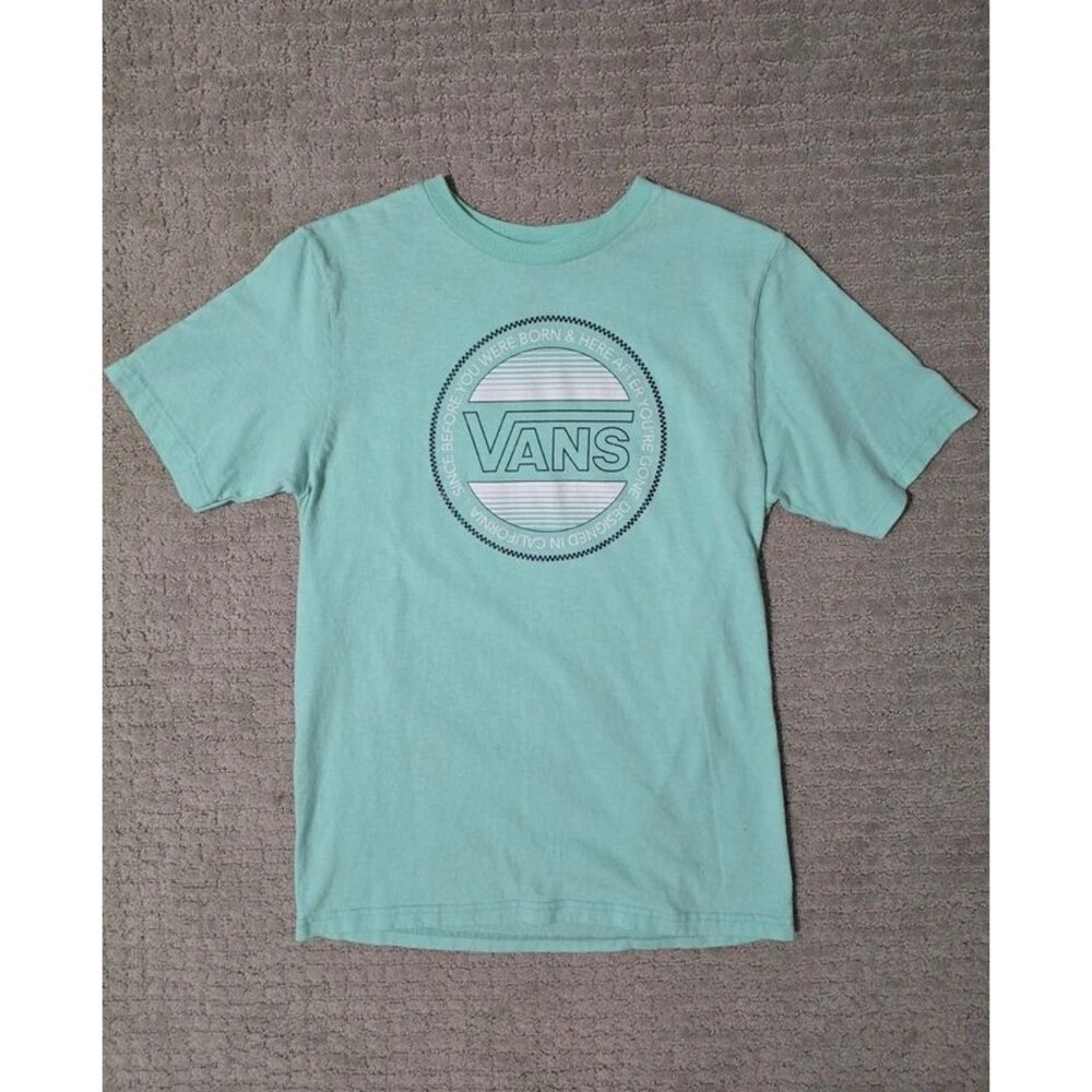 Vans front quote mint colored t-shirt, kids M